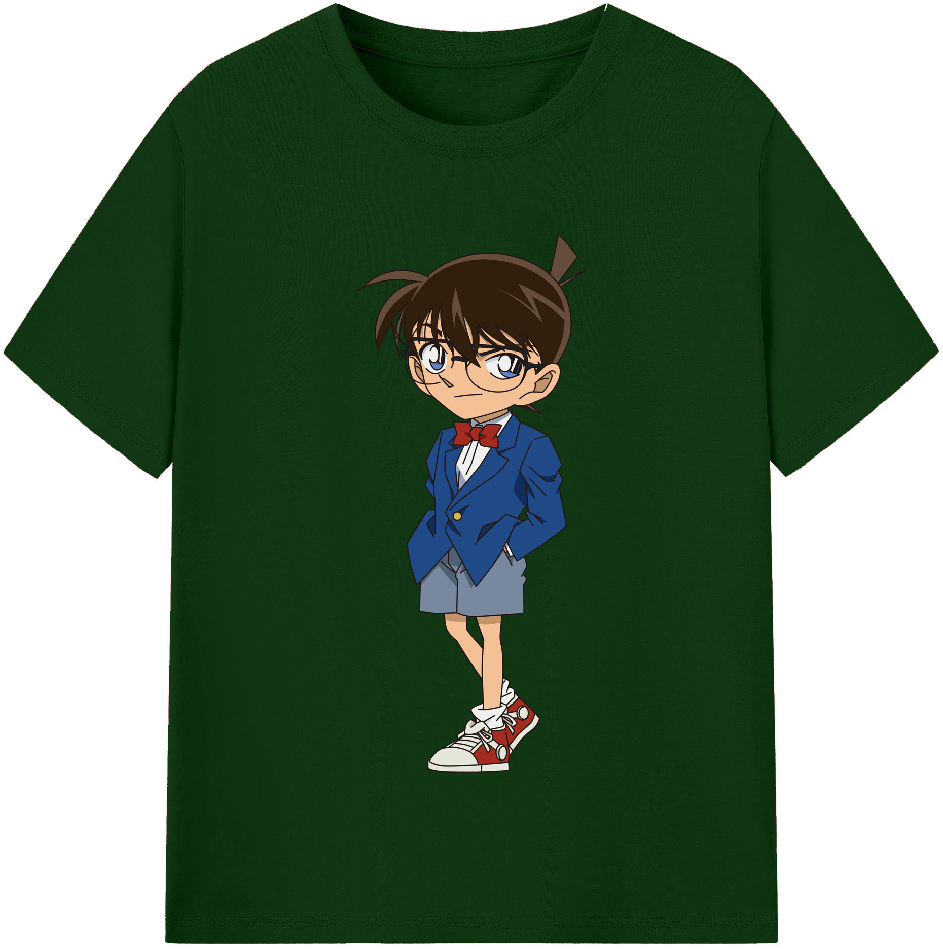 （画像用） 名探偵コナン 江戸川 コナン Detective Conan Conan Edogawa 綿100％半袖Tシャツ（フロントプリント）